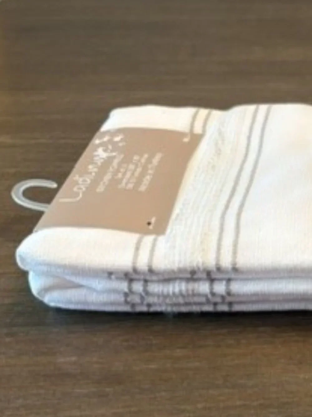 Ladinne Kitchen Towel Set 3pc White Taupe 100% Turkish Cotton 20